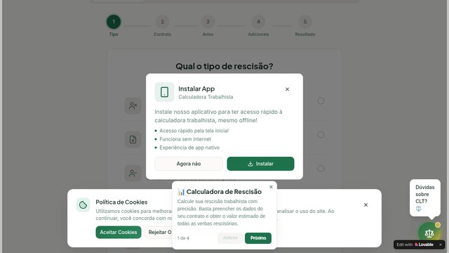 Capa de Calculadora Trabalhista Brasil