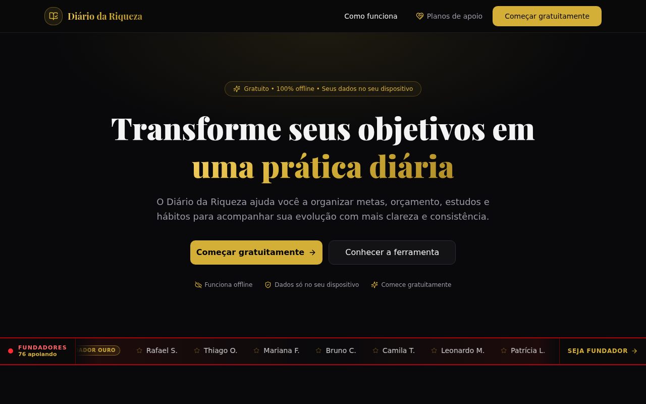 Capa de Diário da Riqueza