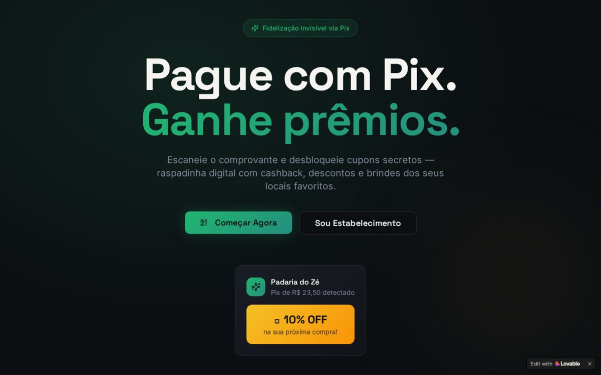 Capa de Pix Secret Perks