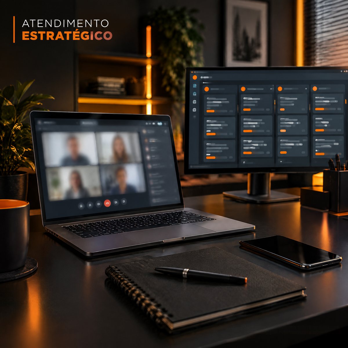 Atendimento estratégico — call de alinhamento e painel de acompanhamento